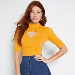 ModCloth x Collectif Sweetness and Sass Short Sleeve Sweater Cropped